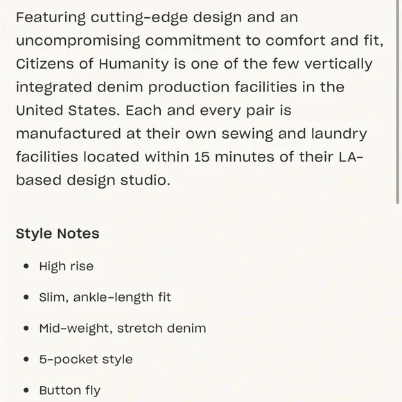 Citizens of Humanity Olivia High-Rise Slim Ankle Jeans